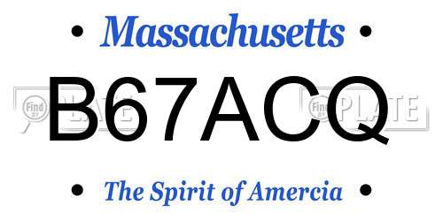 B67ACQ Massachusetts License Plate