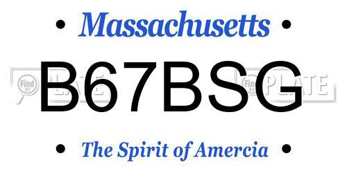 B67BSG Massachusetts License Plate