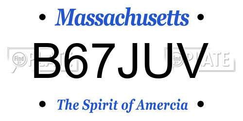 B67JUV Massachusetts License Plate