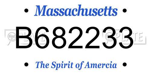 B682233 Massachusetts License Plate
