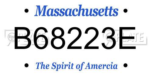 B68223E Massachusetts License Plate