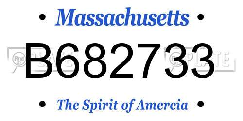 B682733 Massachusetts License Plate