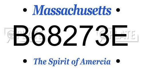B68273E Massachusetts License Plate