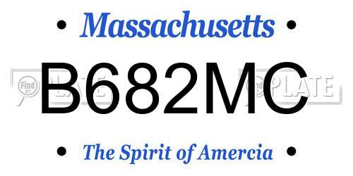 B682MC Massachusetts License Plate
