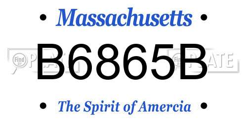 B6865B Massachusetts License Plate
