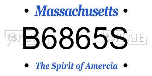 B6865S Massachusetts License Plate
