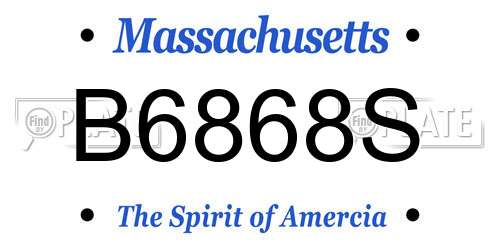 B6868S Massachusetts License Plate