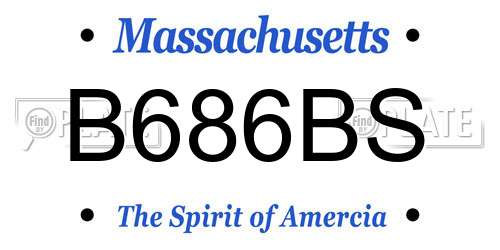 B686BS Massachusetts License Plate