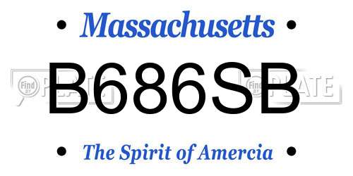 B686SB Massachusetts License Plate