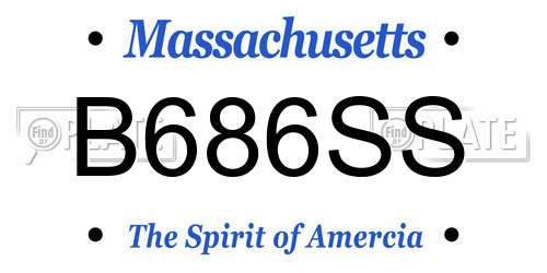 B686SS Massachusetts License Plate