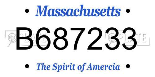 B687233 Massachusetts License Plate