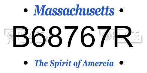 B68767R Massachusetts License Plate