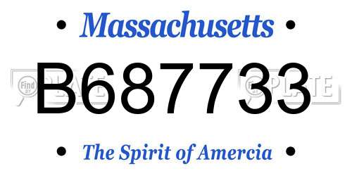 B687733 Massachusetts License Plate