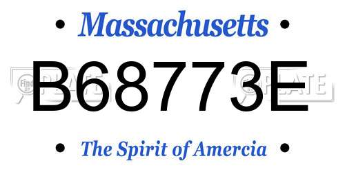 B68773E Massachusetts License Plate