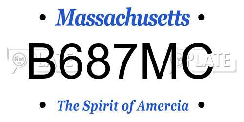 B687MC Massachusetts License Plate