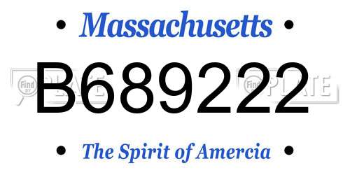 B689222 Massachusetts License Plate