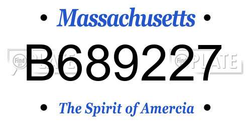 B689227 Massachusetts License Plate