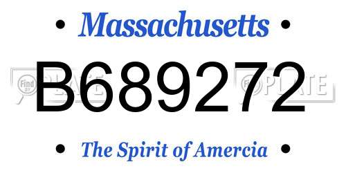 B689272 Massachusetts License Plate