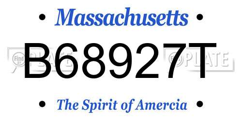B68927T Massachusetts License Plate