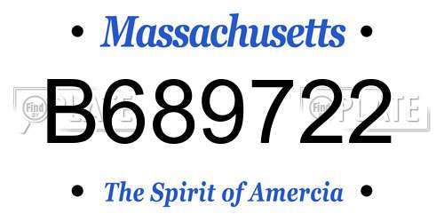 B689722 Massachusetts License Plate