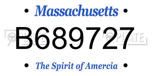 B689727 Massachusetts License Plate