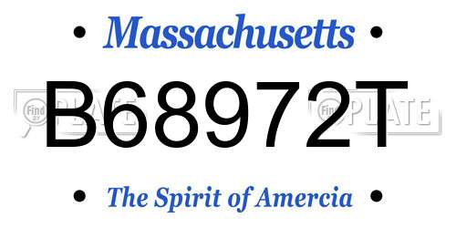 B68972T Massachusetts License Plate