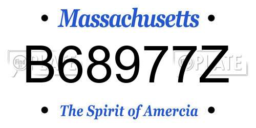 B68977Z Massachusetts License Plate
