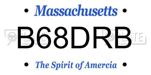 B68DRB Massachusetts License Plate