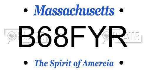 B68FYR Massachusetts License Plate