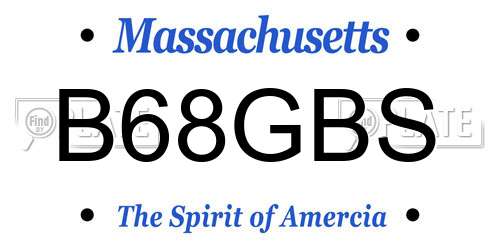 B68GBS Massachusetts License Plate
