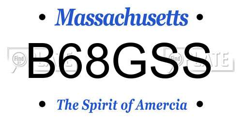 B68GSS Massachusetts License Plate