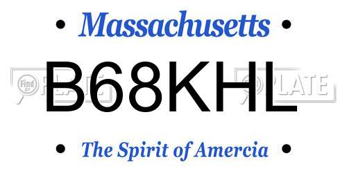B68KHL Massachusetts License Plate