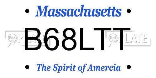 B68LTT Massachusetts License Plate