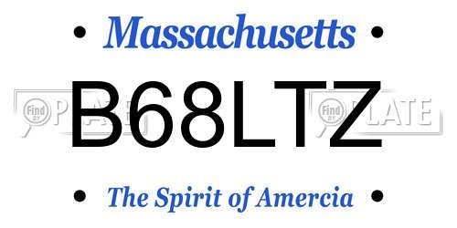 B68LTZ Massachusetts License Plate