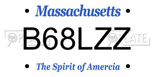 B68LZZ Massachusetts License Plate