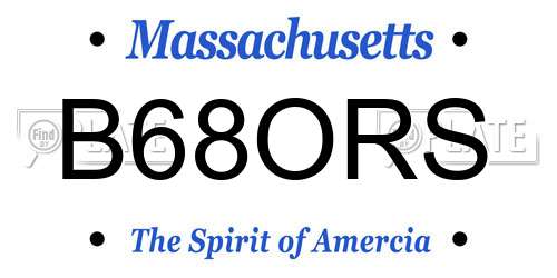 B68ORS Massachusetts License Plate