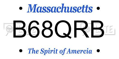 B68QRB Massachusetts License Plate