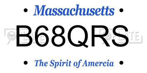 B68QRS Massachusetts License Plate