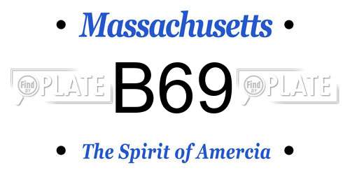 B69 Massachusetts License Plate