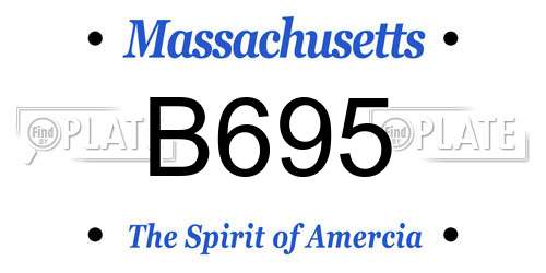 B695 Massachusetts License Plate