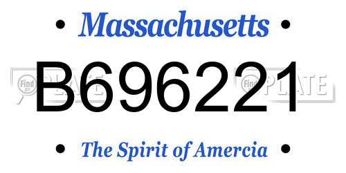 B696221 Massachusetts License Plate