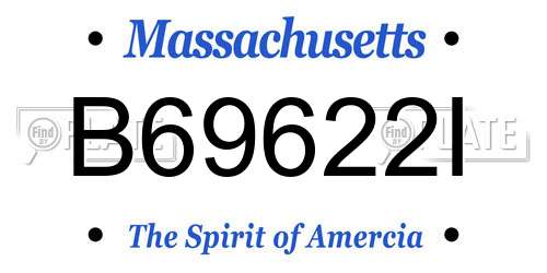 B69622I Massachusetts License Plate