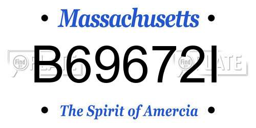 B69672I Massachusetts License Plate
