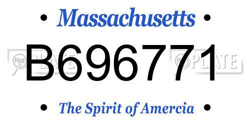 B696771 Massachusetts License Plate