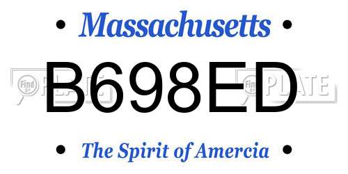 B698ED Massachusetts License Plate