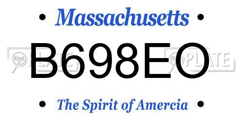 B698EO Massachusetts License Plate