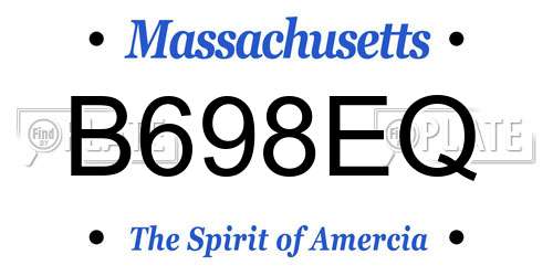 B698EQ Massachusetts License Plate