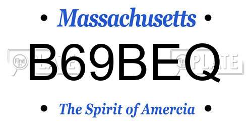 B69BEQ Massachusetts License Plate