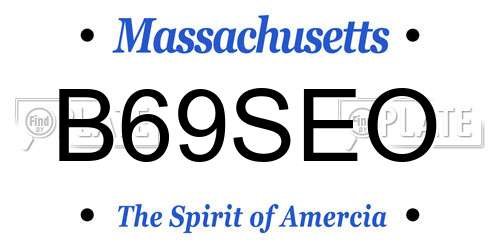 B69SEO Massachusetts License Plate