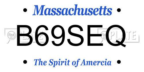 B69SEQ Massachusetts License Plate
